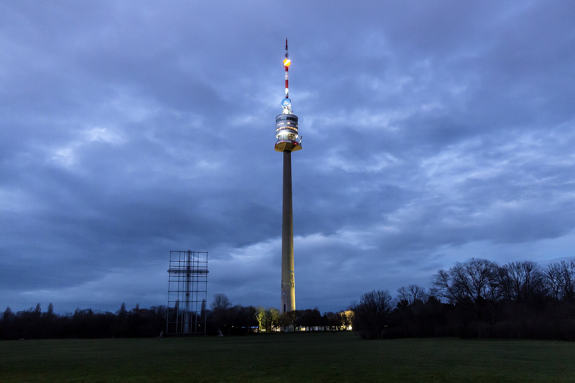 Donaupark with Donauturm tower reflected in Irissee, Vienna 22nd district — photo guide by Best Alex Shots