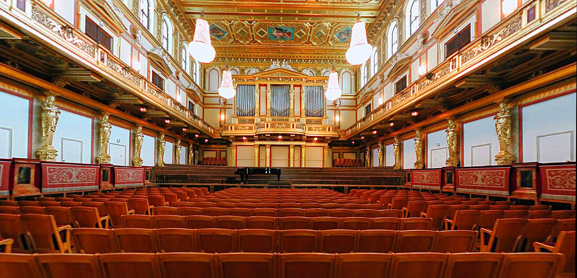 Goldener Saal interior with caryatids and coffered ceiling, Musikverein Vienna